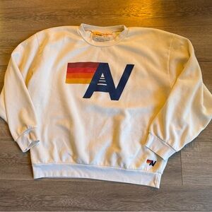 Aviator Nation logo sweatshirt in vintage white